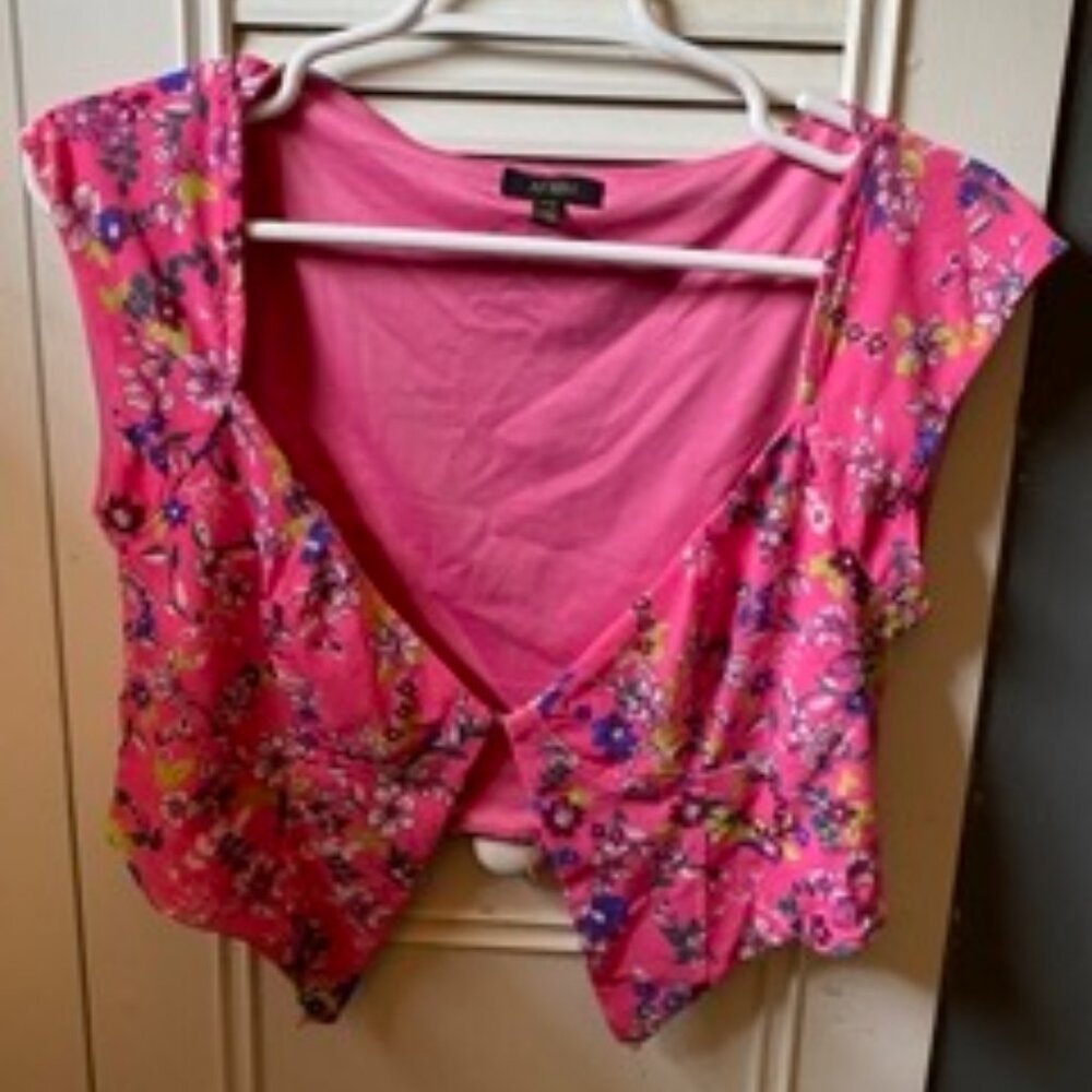 AFRM Myla Pink Floral Corset Crop Top